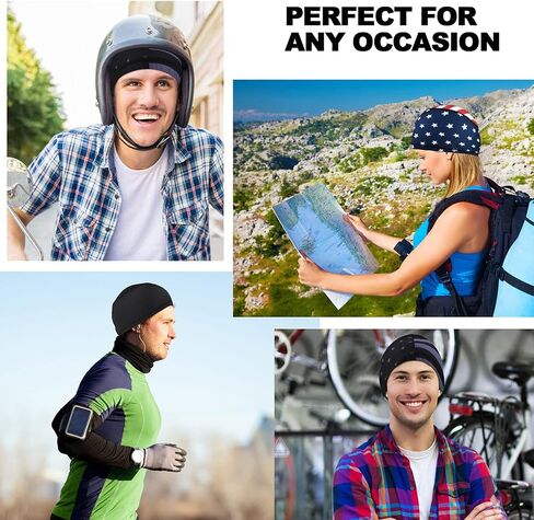 1Pcs Skull Cap Helmet Liner Hard Hat Liner Running Beanie Head Wrap Bicycle Football Sweat Wicking Cycling Caps for Men Women,1pcs Black in Saudi Arabia