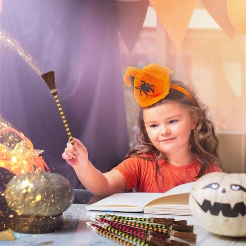 Halloween Witch Broom Pencil Colorful Witch Broom Pens Wizard Pencil Broom Writing Pencils Halloween Party Favors for Kids Adult Goody Bag Filler School Classroom Office Supplies(30 Pieces) in Saudi Arabia