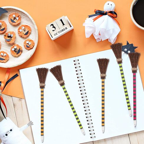 Halloween Witch Broom Pencil Colorful Witch Broom Pens Wizard Pencil Broom Writing Pencils Halloween Party Favors for Kids Adult Goody Bag Filler School Classroom Office Supplies(30 Pieces) in Saudi Arabia