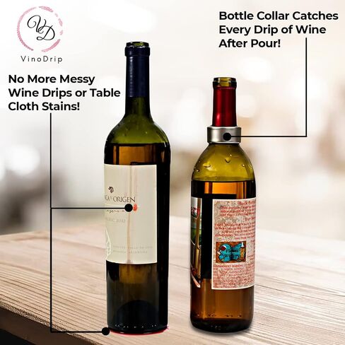 Wine Drip Ring Set 4 Piece, Stainless Steel Wine Bottle Collars, Leakproof Ring Drip Stoppers for Wine Bottles, Wine Stop Accessories for Bar and Home, Assorted Colors in Saudi Arabia