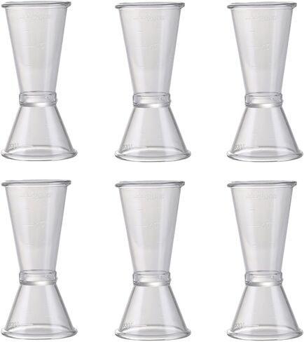 6 Pieces Double Head Jigger Plastic Cocktail Jigger Bar Measuring Jigger 10ml/20ml Double Jigger Bartending Jigger Cocktail Measurer Drink Measure Cup Drink Measuring Cup(Transparent, Small) in Saudi Arabia