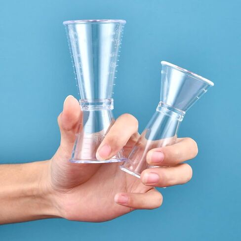 6 Pieces Double Head Jigger Plastic Cocktail Jigger Bar Measuring Jigger 10ml/20ml Double Jigger Bartending Jigger Cocktail Measurer Drink Measure Cup Drink Measuring Cup(Transparent, Small) in Saudi Arabia