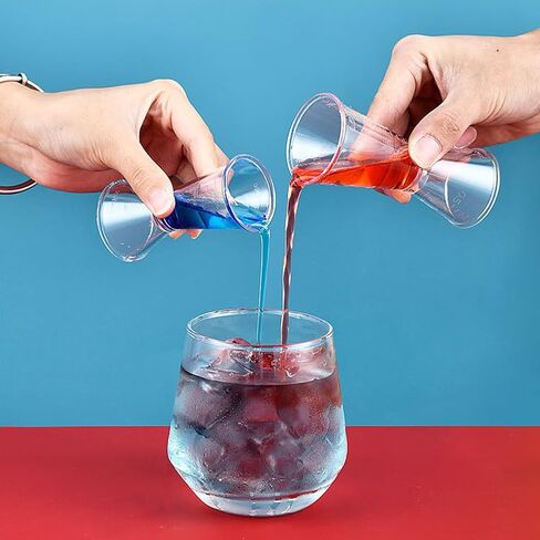 6 Pieces Double Head Jigger Plastic Cocktail Jigger Bar Measuring Jigger 10ml/20ml Double Jigger Bartending Jigger Cocktail Measurer Drink Measure Cup Drink Measuring Cup(Transparent, Small) in Saudi Arabia