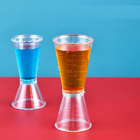 6 Pieces Double Head Jigger Plastic Cocktail Jigger Bar Measuring Jigger 10ml/20ml Double Jigger Bartending Jigger Cocktail Measurer Drink Measure Cup Drink Measuring Cup(Transparent, Small) in Saudi Arabia