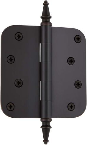 Nostalgic Warehouse 746087 4" Steeple Tip Residential 5/8" Radius Corners Door Hinge, Polished Brass in Saudi Arabia