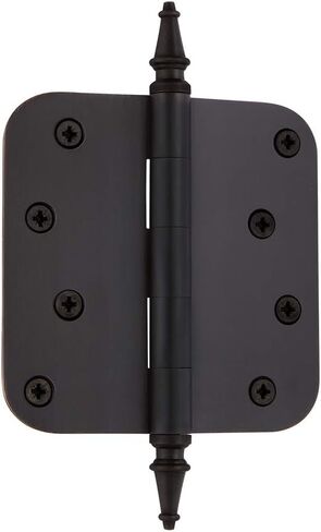 Nostalgic Warehouse 746087 4" Steeple Tip Residential 5/8" Radius Corners Door Hinge, Polished Brass in Saudi Arabia
