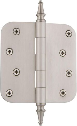 Nostalgic Warehouse 746087 4" Steeple Tip Residential 5/8" Radius Corners Door Hinge, Polished Brass in Saudi Arabia