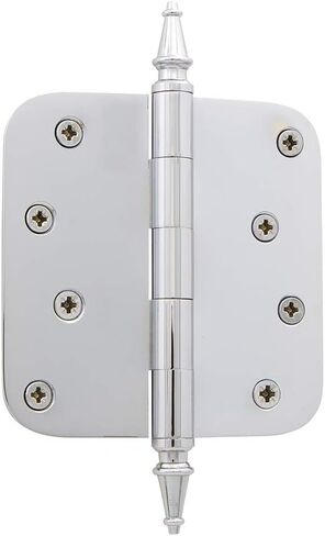 Nostalgic Warehouse 746087 4" Steeple Tip Residential 5/8" Radius Corners Door Hinge, Polished Brass in Saudi Arabia