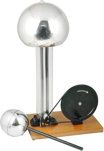EISCO Hand Crank Van De Graaff Generator, 9.8" Sphere - Up to 100,000 Volts - Includes Assembled Base, Discharge Wand & Grounding Wire - 24" Tall in Saudi Arabia