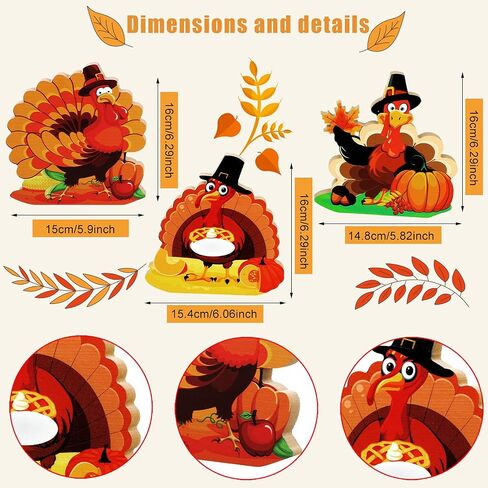 Thanksgiving Wooden Sign Thanksgiving Table Centerpiece Sign Give Thanks Turkey Decor Freestanding Autumn Turkey Decoration Wood Kitchen Tray Sign for Autumn Thanksgiving Party Harvest Party 3 Styles in Saudi Arabia
