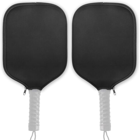 2 Pack Pickleball Paddle Cover - Convenient Sleeve Bag with Mesh Pocket for Pickleball Equipment Protection -Upgrade Design,Black in Saudi Arabia