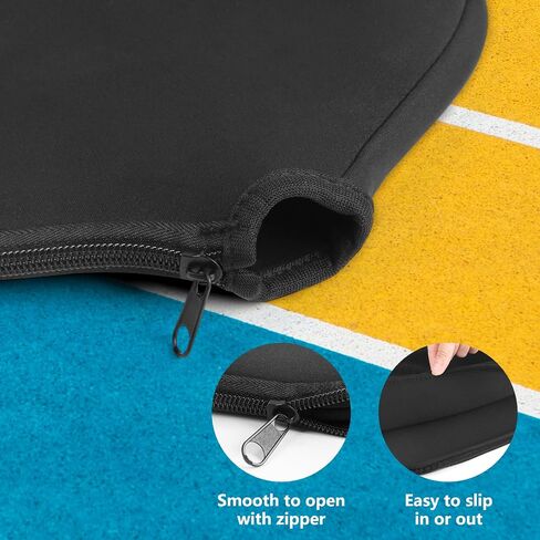 2 Pack Pickleball Paddle Cover - Convenient Sleeve Bag with Mesh Pocket for Pickleball Equipment Protection -Upgrade Design,Black in Saudi Arabia