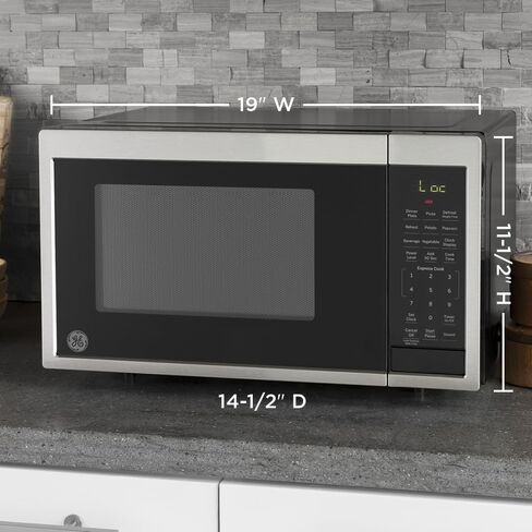 GE GCST09N1WWW Microwave Oven, 900-watt 7 Auto Cooking Settings, Child-Lock Technology, Kitchen Essentials for The Countertop, Dorm Room or Apartment, 0.9 Cu. Ft, White in Saudi Arabia