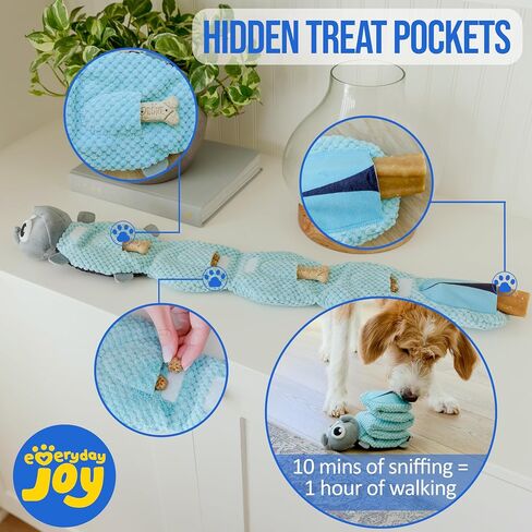 Crinkly Plush Dog Puzzle Toy - Long Tug-of-War Squeaky Dog Boredom Buster Toys with Snack Pockets - Durable Enrichment Mentally Stimulating Toys for Dogs Small, Medium, Large - Squirrel in Saudi Arabia