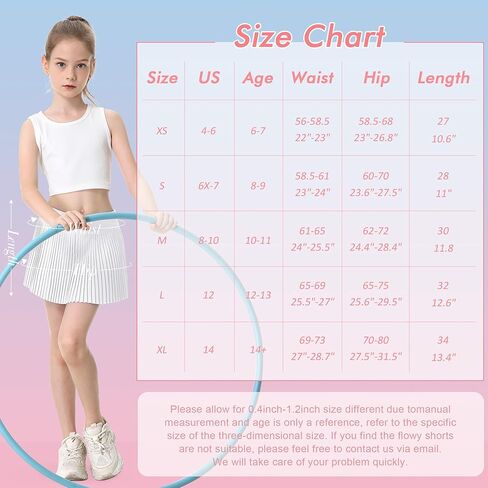 تنانير رياضية مطوية للفتيات مع شورت 2 في 1 تنورة تنس مع جيب تنورة جولف عالية الخصر للأطفال الشباب in Kuwait