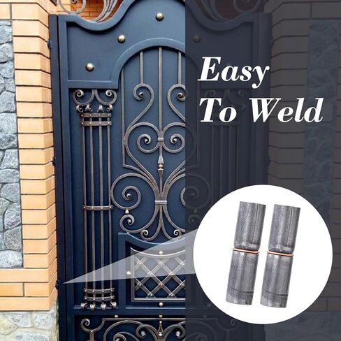 10 Pcs Weldable Barrel Hinges 2-1/2" Long 3/8" Diameter Heavy Duty Carbon Steel Barrel Hinges Weld On Detachable Gate Door Hinge for Metal Swing Door, Trailer Ramp, Glass Door Hinge Pin OD 1/4" in Saudi Arabia