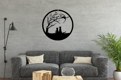 RDCREW المعادن القط جدار ديكور علامة 12 "القط الأسود صورة ظلية ديكور معلقة علامة مزرعة ريفي القط جدار الفن القط الهدايا لمحبي القطط علامة ديكور جدار القط الأسود للمنزل داخلي في الهواء الطلق غرفة المعيشة حديقة in Saudi Arabia