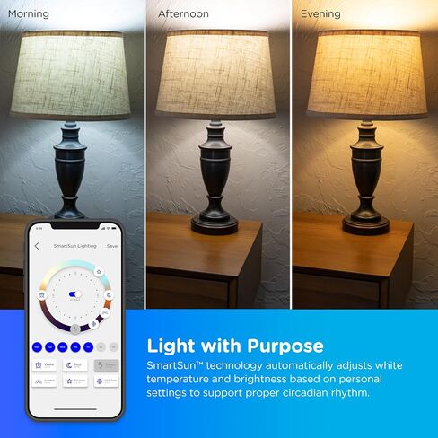 Enbrighten Vibe Smart Light Bulb, A19, Dimmable, 2700K-6500K Adjustable White, Works with Alex and Google Home, Wi-Fi Light Bulb, 51336 in Saudi Arabia