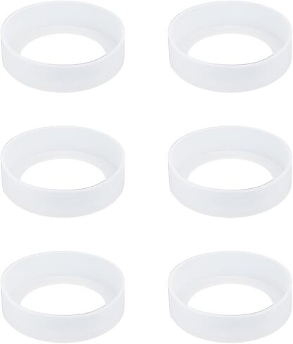 6pcs Protective Silicone Boot Water Bottle Sleeve Protector Silicone Protective Cover Cap Anti Slip Bottom Cover Bumper for Water Bottles Black in Saudi Arabia