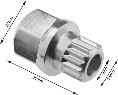 The Lord of the Tools 32/16PT Car Anti Theft Hollow Wheel Lock Lug Nut Screw Removal Key Socket for 5 Series 3 Series 1 Series Torque Up to 120Nm Vehicle Tyres Accessories in Saudi Arabia