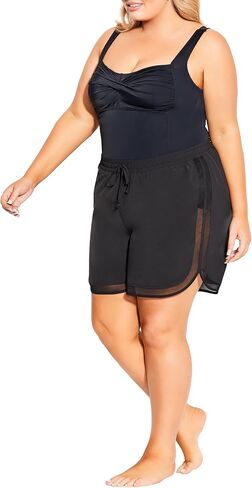 AVENUE Plus Size Board Short LL in Black in Saudi Arabia
