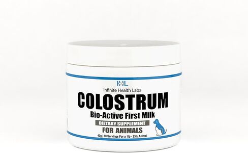 اللبأ البقري النشط حيويًا للكلاب والقطط والجراء والقطط والحيوانات الأليفة - مكمل مسحوق اللبأ اليومي 240 جم (480 وجبة) in Kuwait