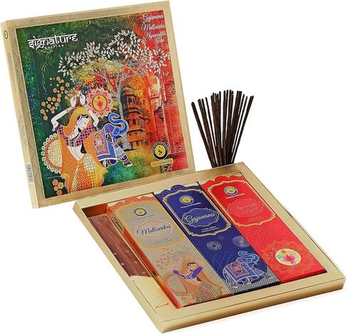 أعواد البخور ذات الإصدار المميز | استمتع بتجربة الاسترخاء والتنوير مع Gajanana وMalbarika وAyurveda Gold | طبيعي، وغير سام، وصديق للأوزون - PO3 (حامل الموقد مجاني) in Saudi Arabia