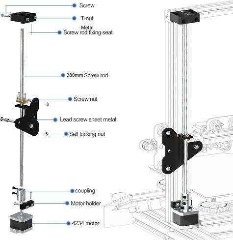 مجموعة أدوات Ender 3 Dual Z Axis Kit مع شحم، ومسمار رصاص مزدوج Z Stepper Motor 3D ملحقات الطابعة ثلاثية الأبعاد لـ Creality Ender 3، Ender 3 Pro، Ender 3 V2 in Kuwait