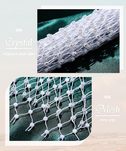 Fstrend Rhinestone Mesh Dress Sparkly Crystal Fishnet Skirt l Summer Beach Rave Festival Outfit for Women in Saudi Arabia
