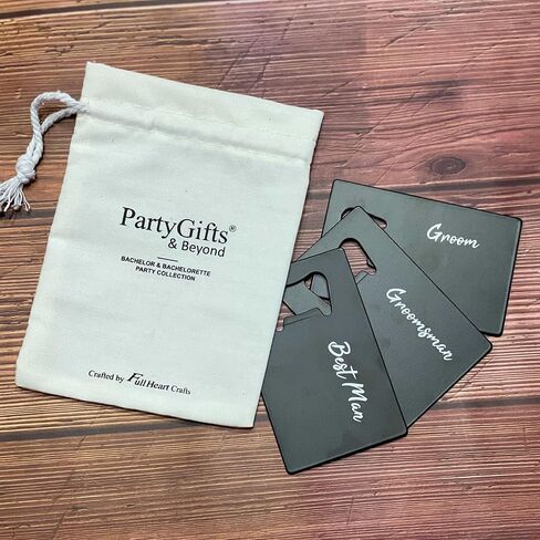 PartyGifts&Beyond 7 قطع من فتاحة زجاجات هدايا حفلات البكالوريوس من الفولاذ المقاوم للصدأ بحجم بطاقة الائتمان من Gromsmen غطاء فتاحة زجاجات للحفلات (WD-Struggle) in Saudi Arabia