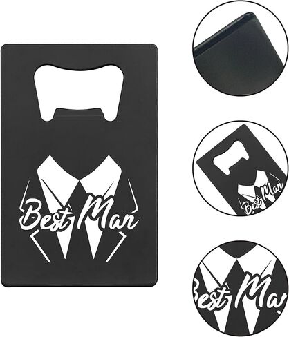 PartyGifts&beyond 7 Pcs Bachelor Party Favors Card Bottle Opener Stainless Steel Credit Card Size Gromsmen Gifts Bottle Opener Cap for Party(WD-Struggle) in Kuwait
