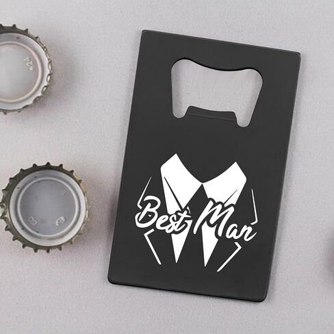 PartyGifts&beyond 7 Pcs Bachelor Party Favors Card Bottle Opener Stainless Steel Credit Card Size Gromsmen Gifts Bottle Opener Cap for Party(WD-Struggle) in Kuwait