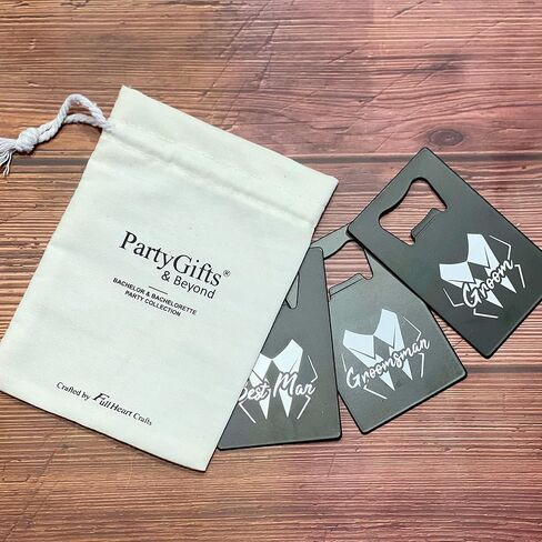 PartyGifts&beyond 7 Pcs Bachelor Party Favors Card Bottle Opener Stainless Steel Credit Card Size Gromsmen Gifts Bottle Opener Cap for Party(WD-Struggle) in Kuwait