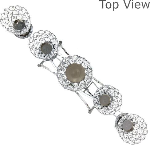 Allgala 5-Arm Bowls Sparkle Crystal Candelabra Candle Holder with Tulip Shaped Cup for Wedding, Dining, Party, Centerpiece fits tealight Votive candles-Gold-HD89008 in Kuwait