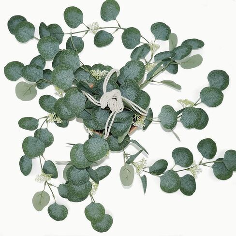 Wall Hanging Planter, Fake Hanging Plant in Clay Pot Artificial Hanging Plants with Fake Leaves and Hook for Wall Home Room Indoor Outdoor Décor (Green) in Saudi Arabia