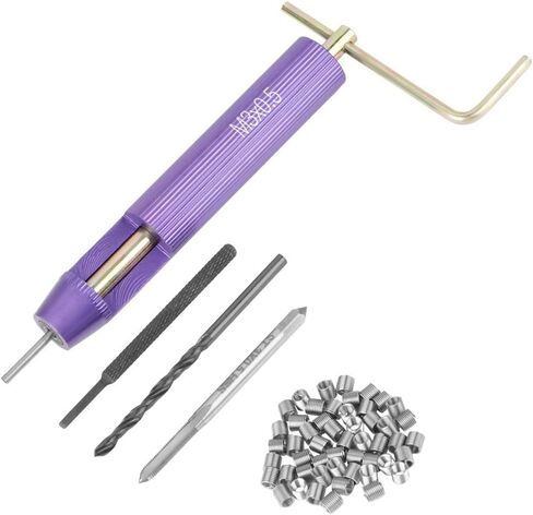 50pcs Thread Repair Kit, M3 x 2D Stainless Steel Coiled Wire Thread Insert Combination Tool Set for Restoring Damaged Wires in Steel, Iron, Aluminum in Saudi Arabia