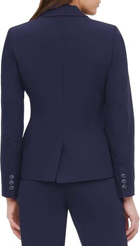 سترة نسائية من Tommy Hilfiger - سترة عمل بمقاس جذاب وإغلاق بزر واحد، عاجي، 14 in Kuwait