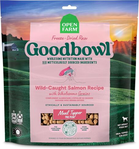 Open Farm Goodbowl اللقمات المجففة بالتجميد - سمك السلمون البري والحبوب الصحية، 8 أونصة in Kuwait