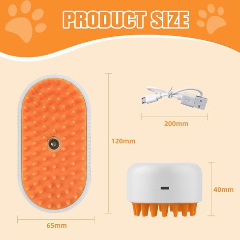 Dog Steam Brush,3 in 1 Cat Steam Brush,Steam Cat Brush,Silicone Massage Grooming Pet Steam Brush for Cats Dogs,Rechargeable Cat Steam Brush for Shedding,Spritz Defur Comb for Cats. in Saudi Arabia