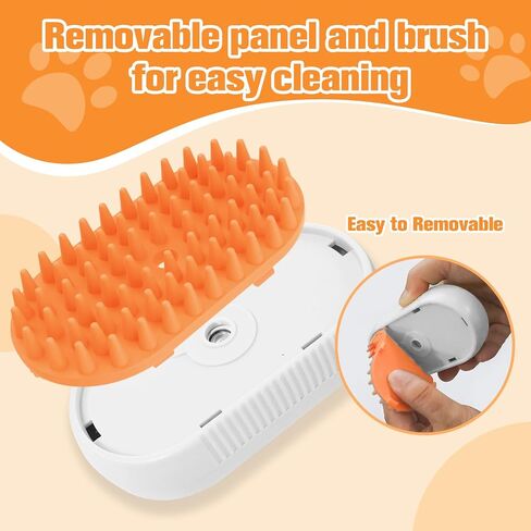 Dog Steam Brush,3 in 1 Cat Steam Brush,Steam Cat Brush,Silicone Massage Grooming Pet Steam Brush for Cats Dogs,Rechargeable Cat Steam Brush for Shedding,Spritz Defur Comb for Cats. in Saudi Arabia