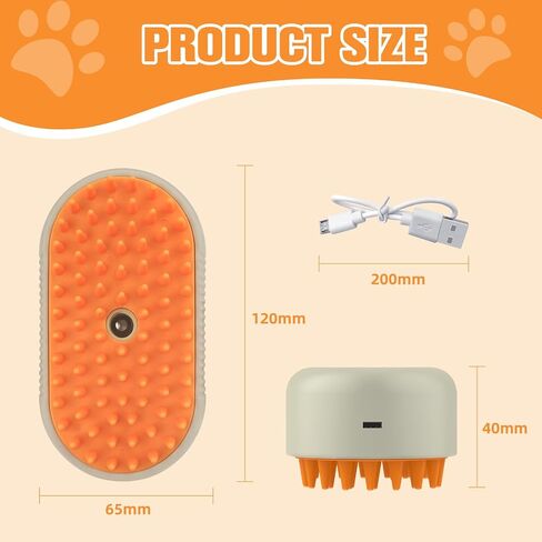 Dog Steam Brush,3 in 1 Cat Steam Brush,Steam Cat Brush,Silicone Massage Grooming Pet Steam Brush for Cats Dogs,Rechargeable Cat Steam Brush for Shedding,Spritz Defur Comb for Cats. in Saudi Arabia