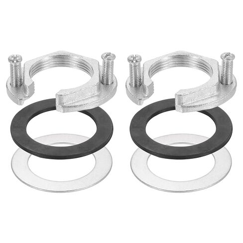 uxcell 2Sets Female Thread Hex Lock Nut 1-1/4inch (31mm) Stainless Steel 304 C-Type Single Hole Faucet Lock Nuts with Gasket, Faucet Fixing Tool Set for Kitchen Bathroom Basin Sink in Saudi Arabia