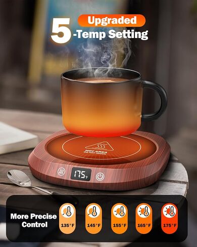 Coffee Mug Warmer - Fastest Heating & Highest Temperature, Coffee Cup Warmer for Desk Auto Shut Off，3 Temp & 6 Timer Setting Smart Cup Warmer for Heating Coffee, Beverage, Milk, Tea, Hot Chocolate in Saudi Arabia