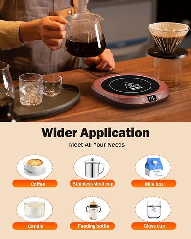 Coffee Mug Warmer - Fastest Heating & Highest Temperature, Coffee Cup Warmer for Desk Auto Shut Off，3 Temp & 6 Timer Setting Smart Cup Warmer for Heating Coffee, Beverage, Milk, Tea, Hot Chocolate in Saudi Arabia