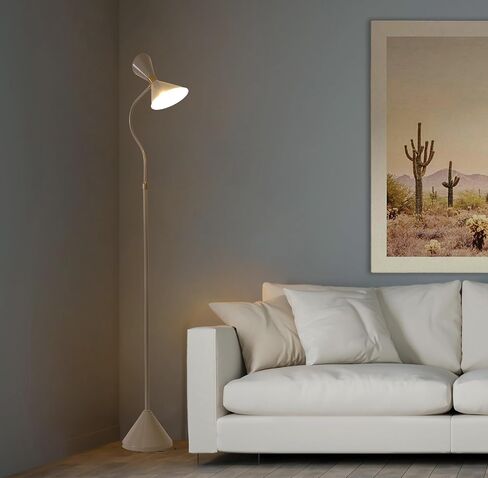 Industrial Floor Lamp with Metal Lampshade & 3000K Warm Light LED Bulb, Gold Floor Lamps with 350° Adjustable, Minimalist Corner Standing Lamps for Living Room, Bedroom, Office in Saudi Arabia