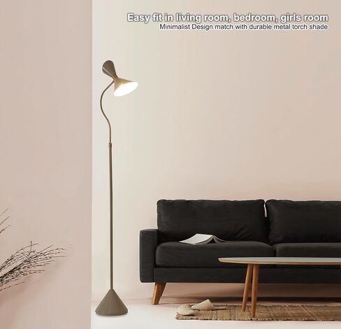 Industrial Floor Lamp with Metal Lampshade & 3000K Warm Light LED Bulb, Gold Floor Lamps with 350° Adjustable, Minimalist Corner Standing Lamps for Living Room, Bedroom, Office in Saudi Arabia
