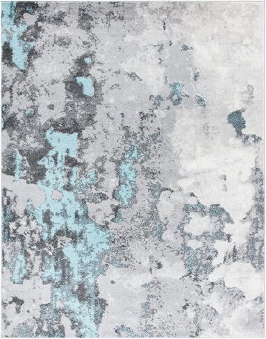 SAFAVIEH Adirondack Collection Area Rug - 6' x 9', Turquoise & Grey, Modern Abstract Design, Non-Shedding & Easy Care, Ideal for High Traffic Areas in Living Room, Bedroom (ADR134K) in Saudi Arabia