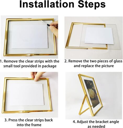 Silver Floating Picture Frames - Set of 3, for Photo Size 4×4, 4×6, 5×7, Vertical Tabletop Display, Metal Glass Frame for Wedding, Home or Office Desk Decoration (Silver) in Saudi Arabia