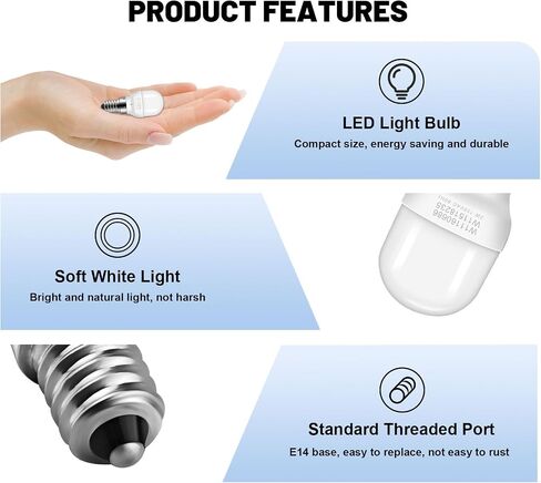 W11518235 W11160686 مصباح LED للثلاجة متوافق مع لمبة الفريزر Whirl-Pool Ken-More 120V 2W يستبدل W10473925 W10574850 AP7014645 PS16555179-1 حزمة in Kuwait