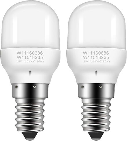 W11518235 W11160686 مصباح LED للثلاجة متوافق مع لمبة الفريزر Whirl-Pool Ken-More 120V 2W يستبدل W10473925 W10574850 AP7014645 PS16555179-1 حزمة in Kuwait
